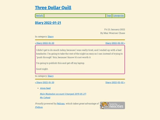 diary-2022-01-21 screenshot
