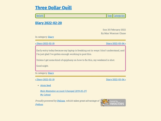 diary-2022-02-20 screenshot