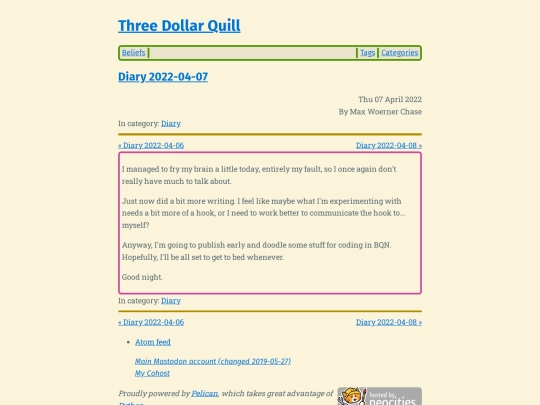 diary-2022-04-07 screenshot