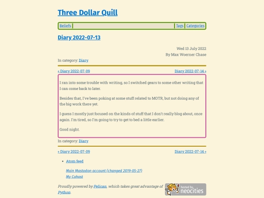 diary-2022-07-13 screenshot
