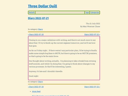diary-2022-07-21 screenshot