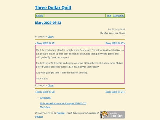 diary-2022-07-23 screenshot
