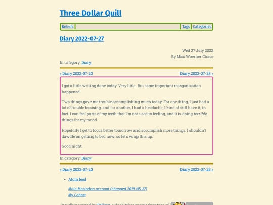 diary-2022-07-27 screenshot