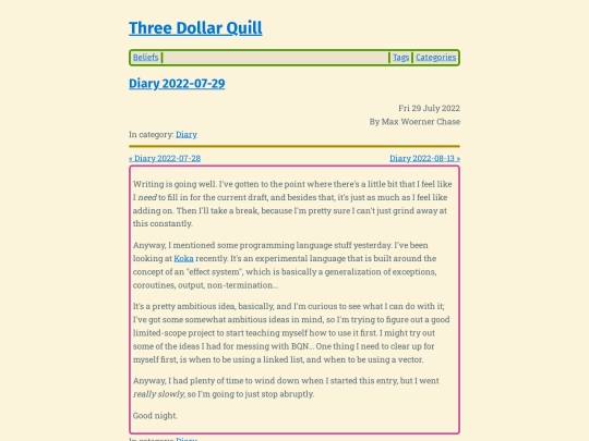 diary-2022-07-29 screenshot