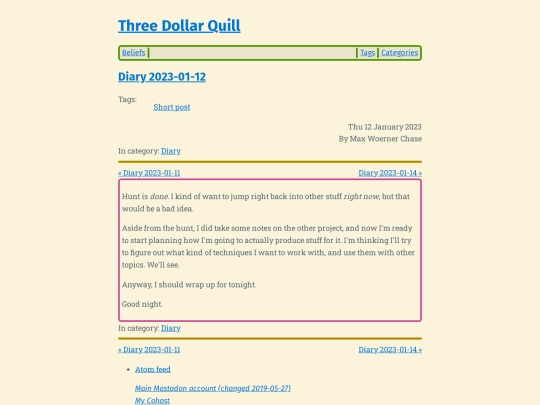 diary-2023-01-12 screenshot