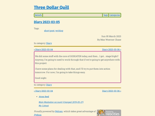 diary-2023-03-05 screenshot