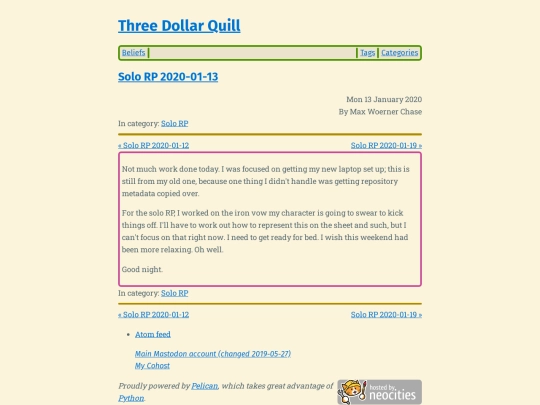solo-rp-2020-01-13 screenshot