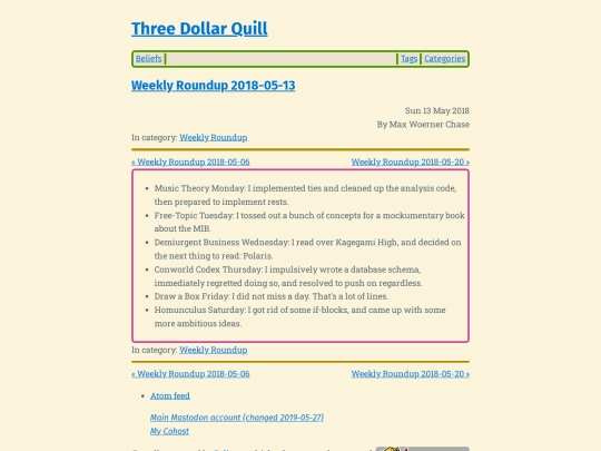 weekly-roundup-2018-05-13 screenshot