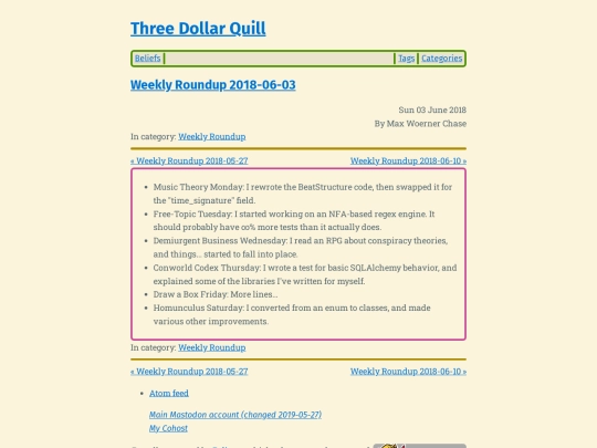 weekly-roundup-2018-06-03 screenshot