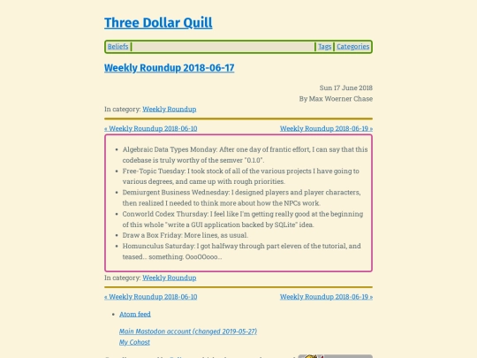 weekly-roundup-2018-06-17 screenshot