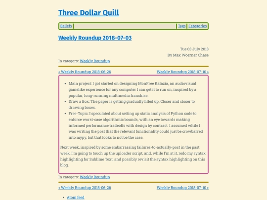 weekly-roundup-2018-07-03 screenshot