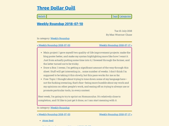 weekly-roundup-2018-07-10 screenshot