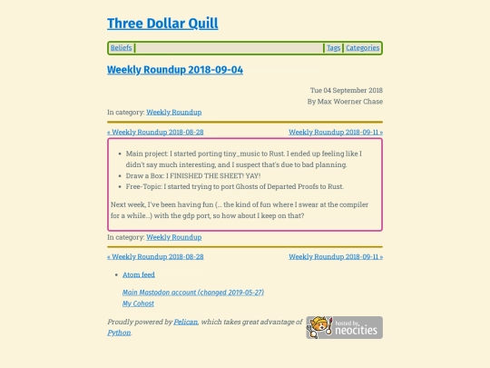 weekly-roundup-2018-09-04 screenshot