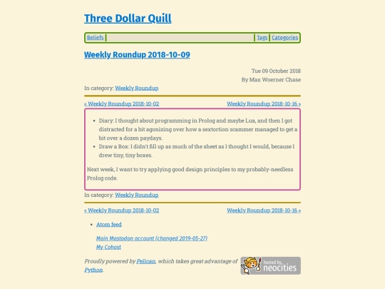weekly-roundup-2018-10-09 screenshot