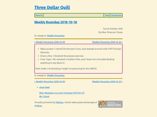 weekly-roundup-2018-10-16 screenshot
