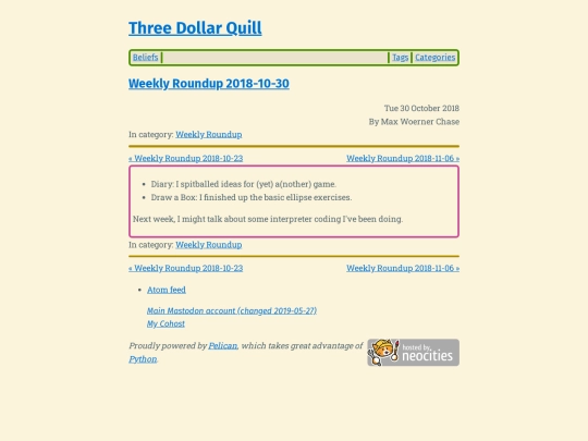weekly-roundup-2018-10-30 screenshot