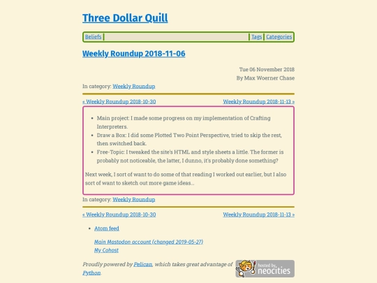 weekly-roundup-2018-11-06 screenshot