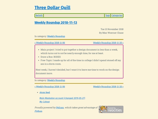 weekly-roundup-2018-11-13 screenshot