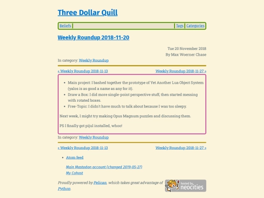 weekly-roundup-2018-11-20 screenshot