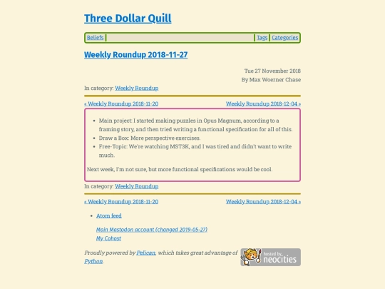 weekly-roundup-2018-11-27 screenshot