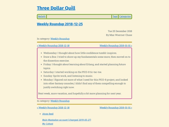 weekly-roundup-2018-12-25 screenshot