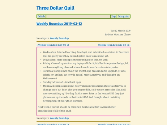weekly-roundup-2019-03-12 screenshot