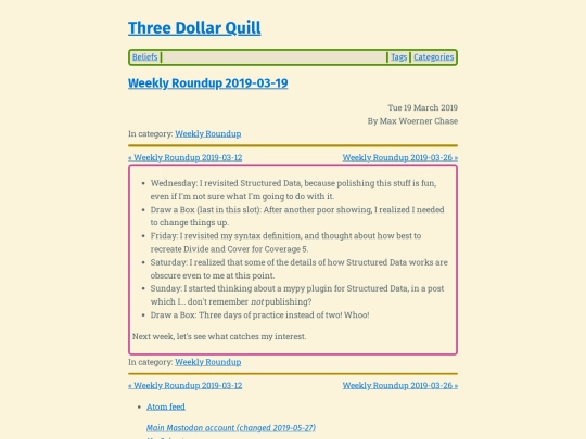 weekly-roundup-2019-03-19 screenshot