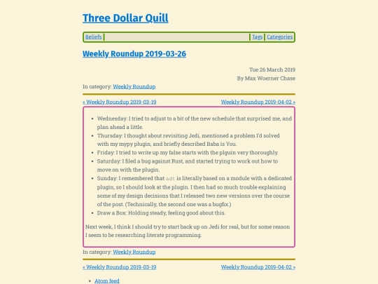 weekly-roundup-2019-03-26 screenshot