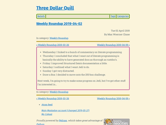 weekly-roundup-2019-04-02 screenshot