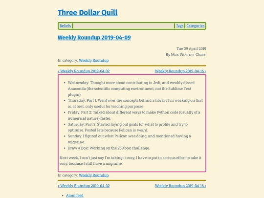 weekly-roundup-2019-04-09 screenshot