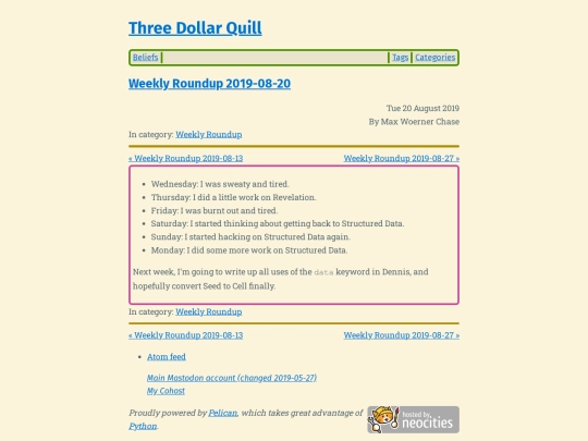 weekly-roundup-2019-08-20 screenshot