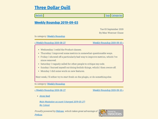 weekly-roundup-2019-09-03 screenshot