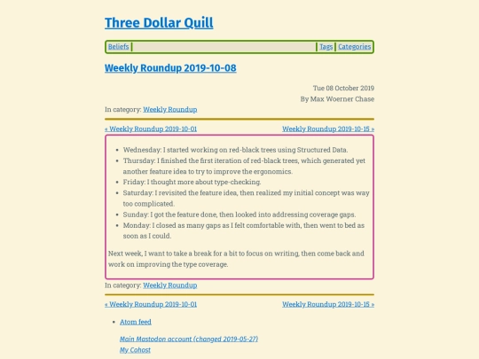 weekly-roundup-2019-10-08 screenshot