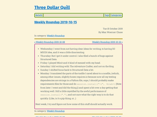 weekly-roundup-2019-10-15 screenshot