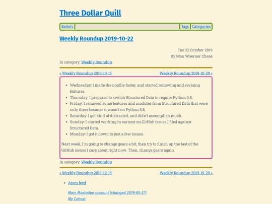 weekly-roundup-2019-10-22 screenshot