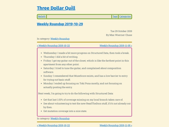 weekly-roundup-2019-10-29 screenshot