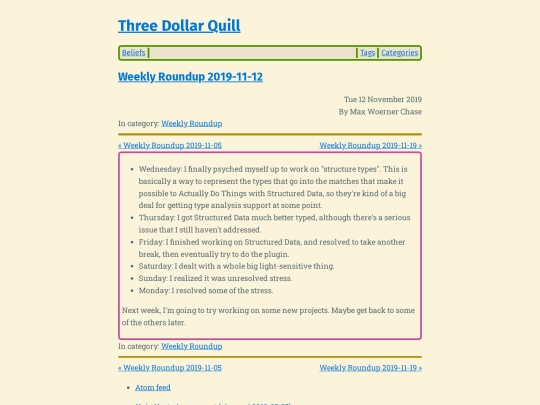 weekly-roundup-2019-11-12 screenshot