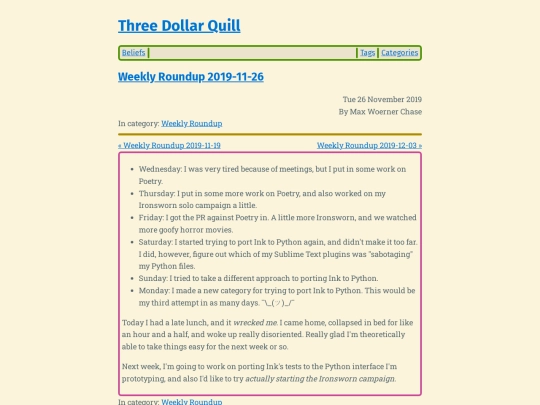 weekly-roundup-2019-11-26 screenshot