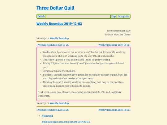 weekly-roundup-2019-12-03 screenshot
