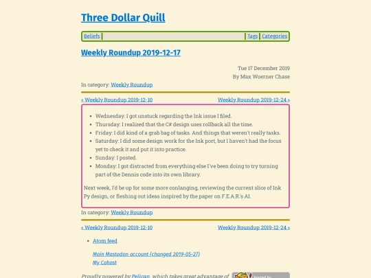 weekly-roundup-2019-12-17 screenshot