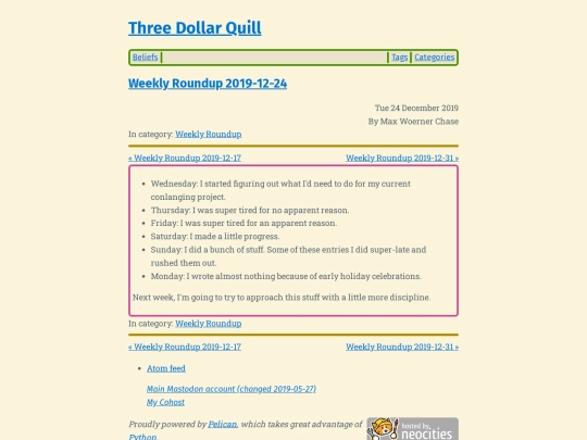 weekly-roundup-2019-12-24 screenshot