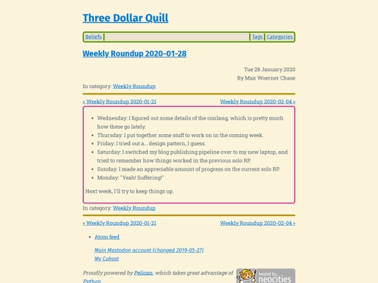 weekly-roundup-2020-01-28 screenshot