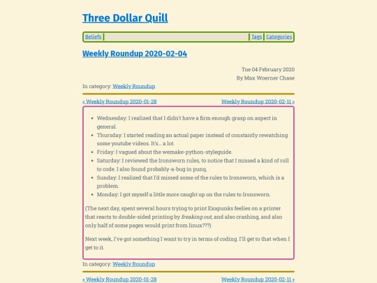 weekly-roundup-2020-02-04 screenshot