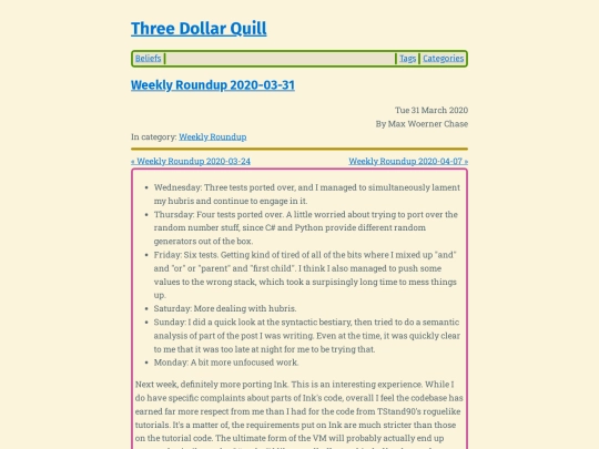 weekly-roundup-2020-03-31 screenshot