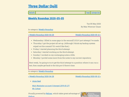 weekly-roundup-2020-05-05 screenshot