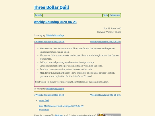 weekly-roundup-2020-06-23 screenshot