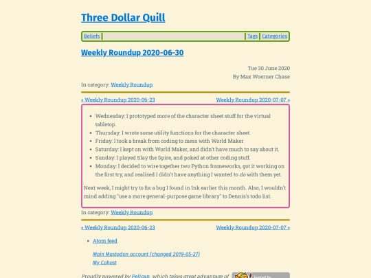 weekly-roundup-2020-06-30 screenshot