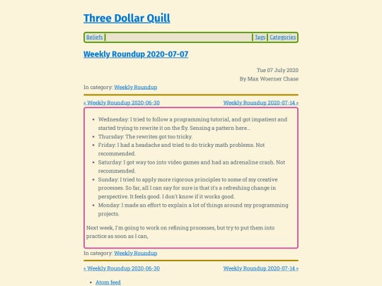 weekly-roundup-2020-07-07 screenshot