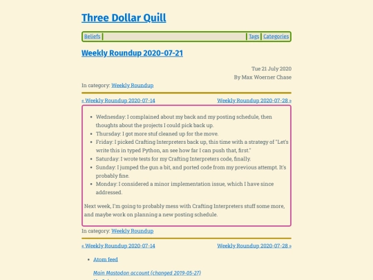 weekly-roundup-2020-07-21 screenshot