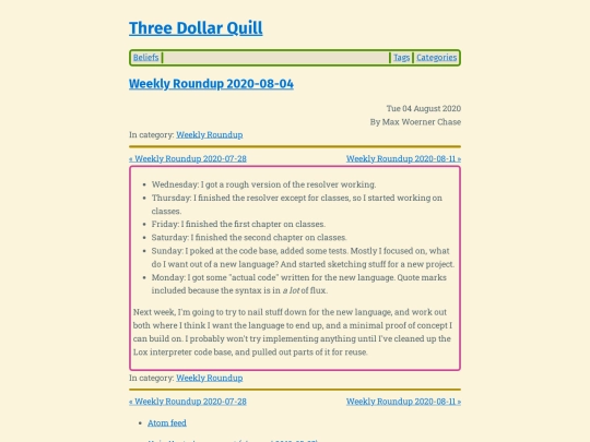weekly-roundup-2020-08-04 screenshot